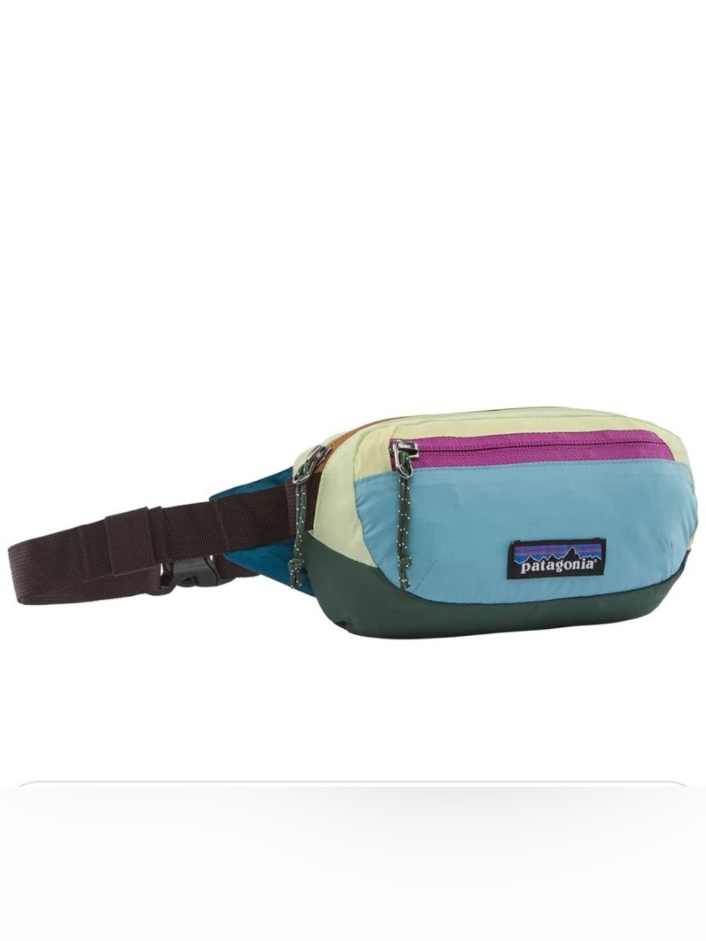 Patagonia Terravia Mini Hip Pack patchwork snowmelt blue NEW perfect NWT
